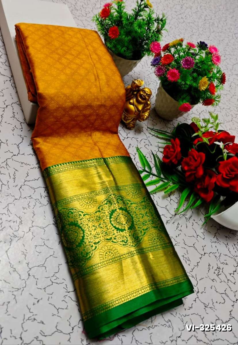 Traditional Paavaii Silk Saree And Premium Design Saree Border Zari Design - ORANGE N