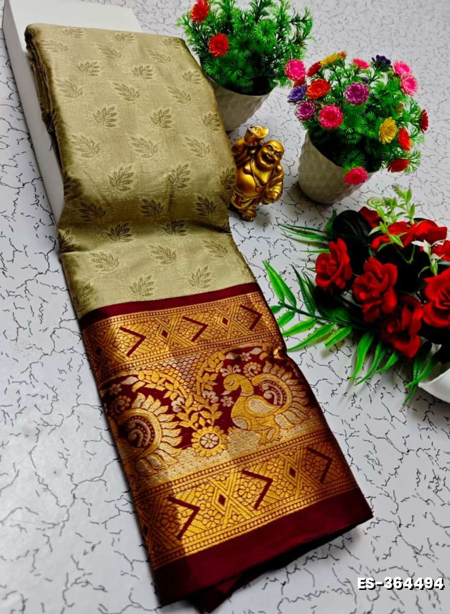 Traditional Paavaii Silk Saree And Premium Design Saree Border Zari Design - CHOCOLATE COLOR (1)
