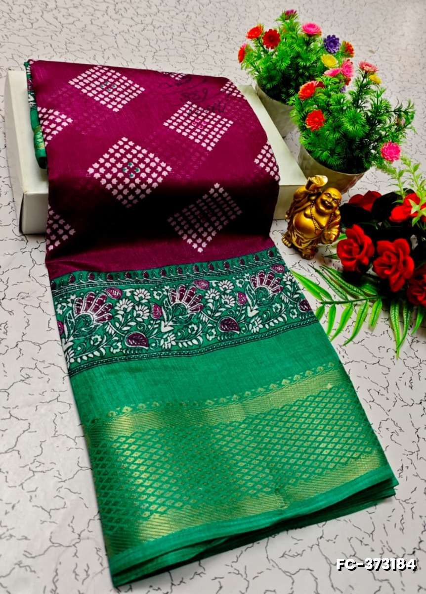 Fancy print office wear cotton sarees all over body diamond pattern design premium look lightweight comfortable wear - WINE COLOUR