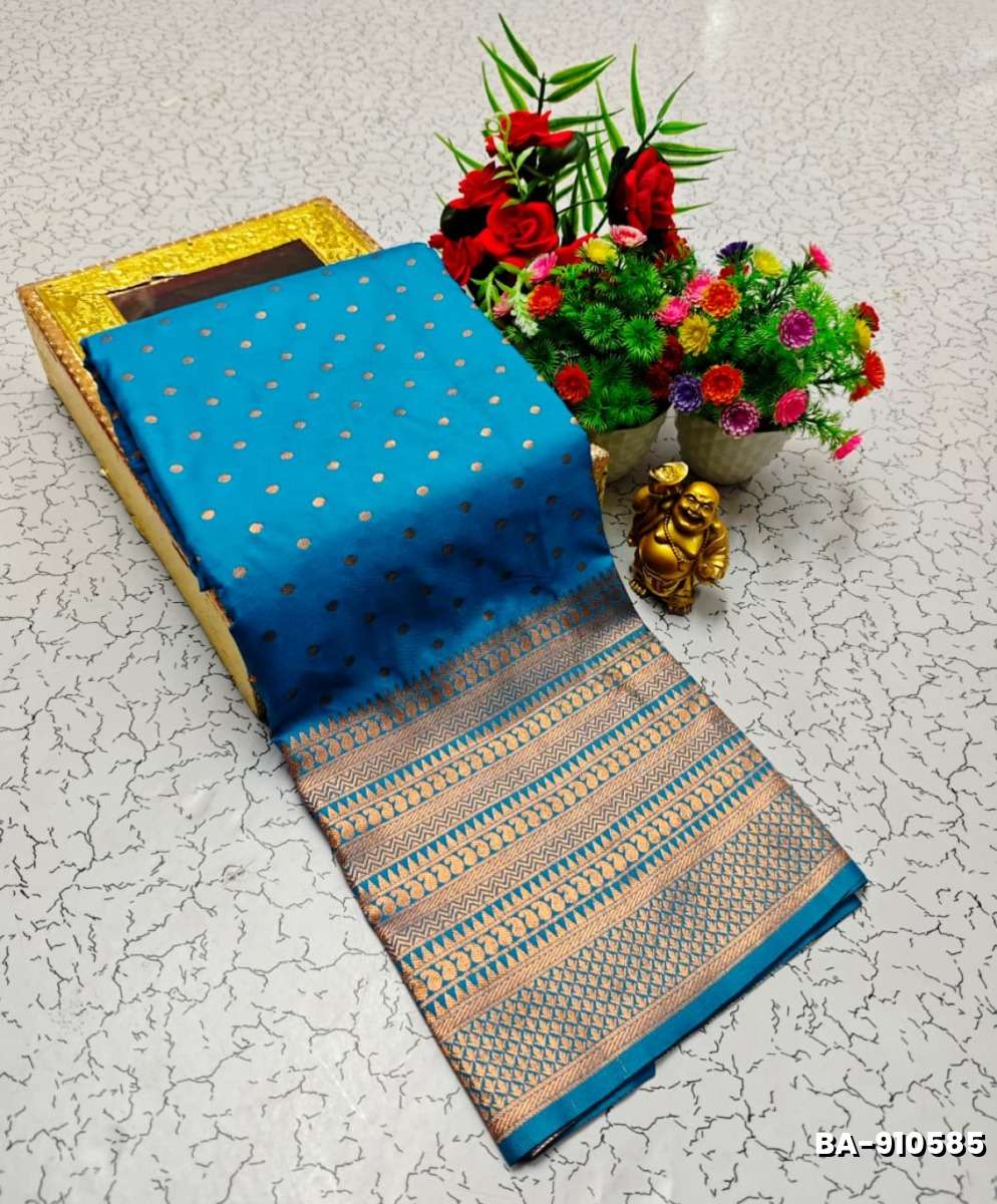 1000 butta premium soft silk saree weddings, festivals, traditional wear - BLUE SHADE (1)