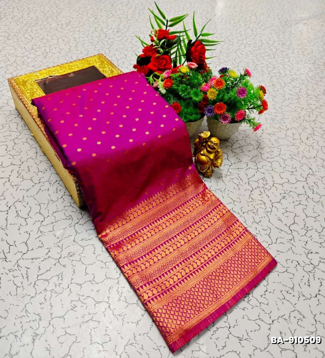 1000 butta premium soft silk saree weddings, festivals, traditional wear - PURPLE COLOUR