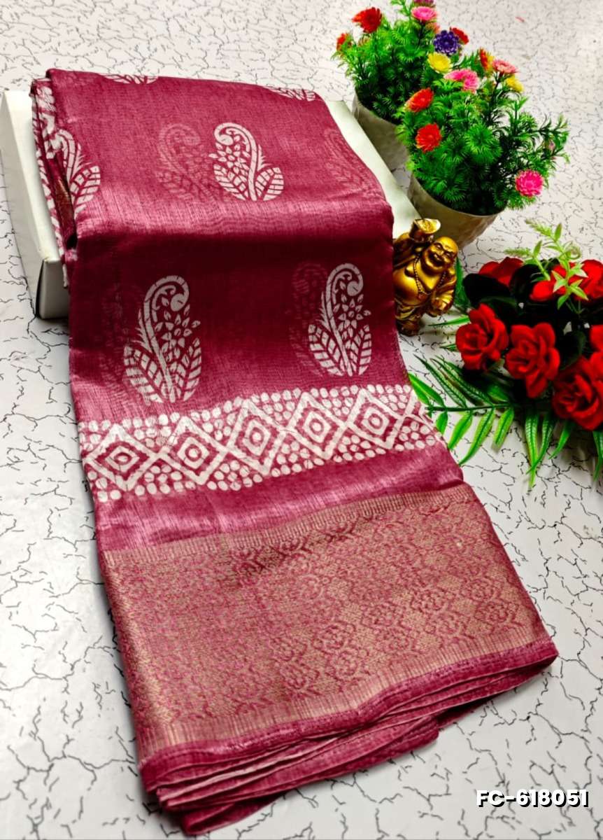 Fancy print office wear cotton sarees all over body flower design pattern design premium look lightweight comfortable wear - ONIYAN PINK (1)