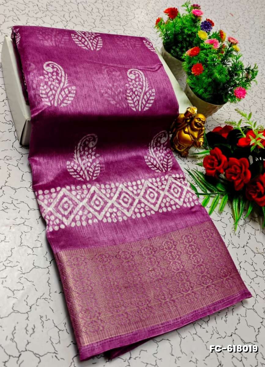 Fancy print office wear cotton sarees all over body flower design pattern design premium look lightweight comfortable wear - LEVENDOR