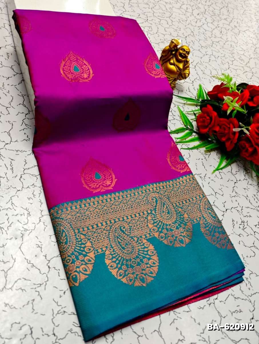 Premium Meena work Soft Silk Saree weddings, festivals, traditional Wear - PINK (1)