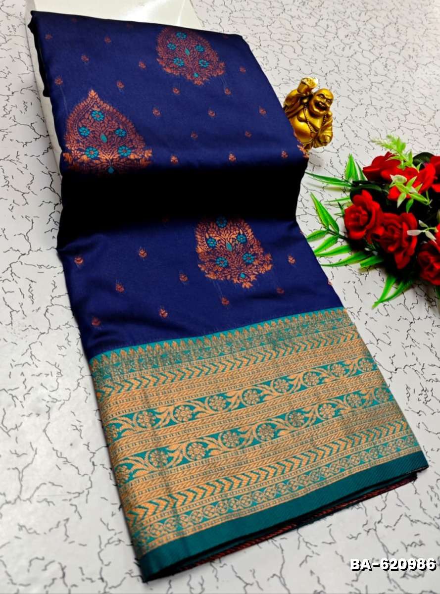 Premium Meena work Soft Silk Saree weddings, festivals, traditional Wear - R BLUE (2)