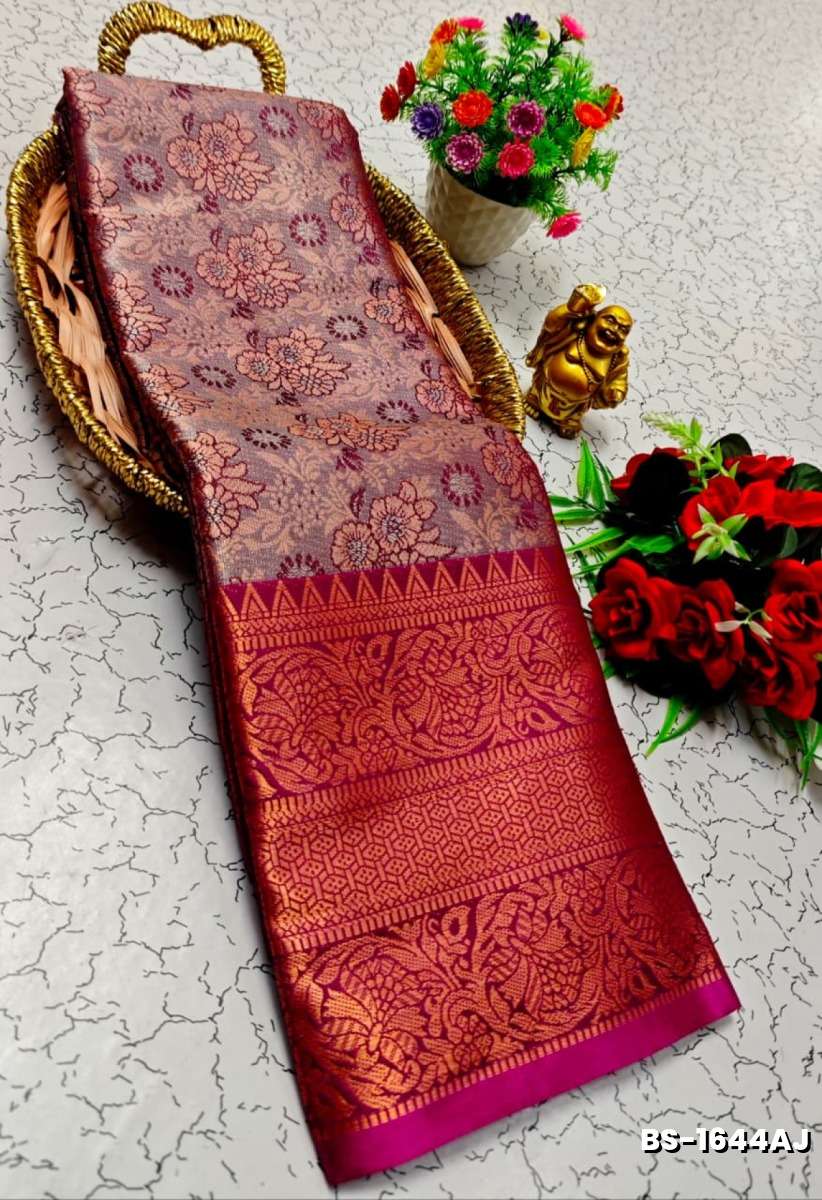 Premium Bridal Tissue Silk Saree with Intricate Zari Weave - DUAL COLOR (2)