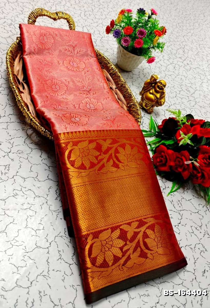 Premium Bridal Tissue Silk Saree with Intricate Zari Weave - RED (2)