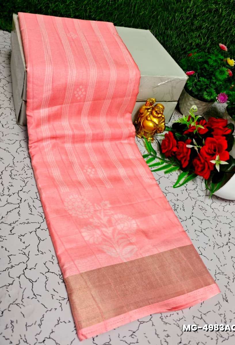 Traditional Look Malgudi Silk Saree Lightweight Silk Blend Saree - LITE PEACH