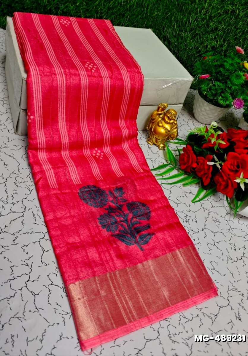 Traditional Look Malgudi Silk Saree Lightweight Silk Blend Saree - DARK PINK (2)