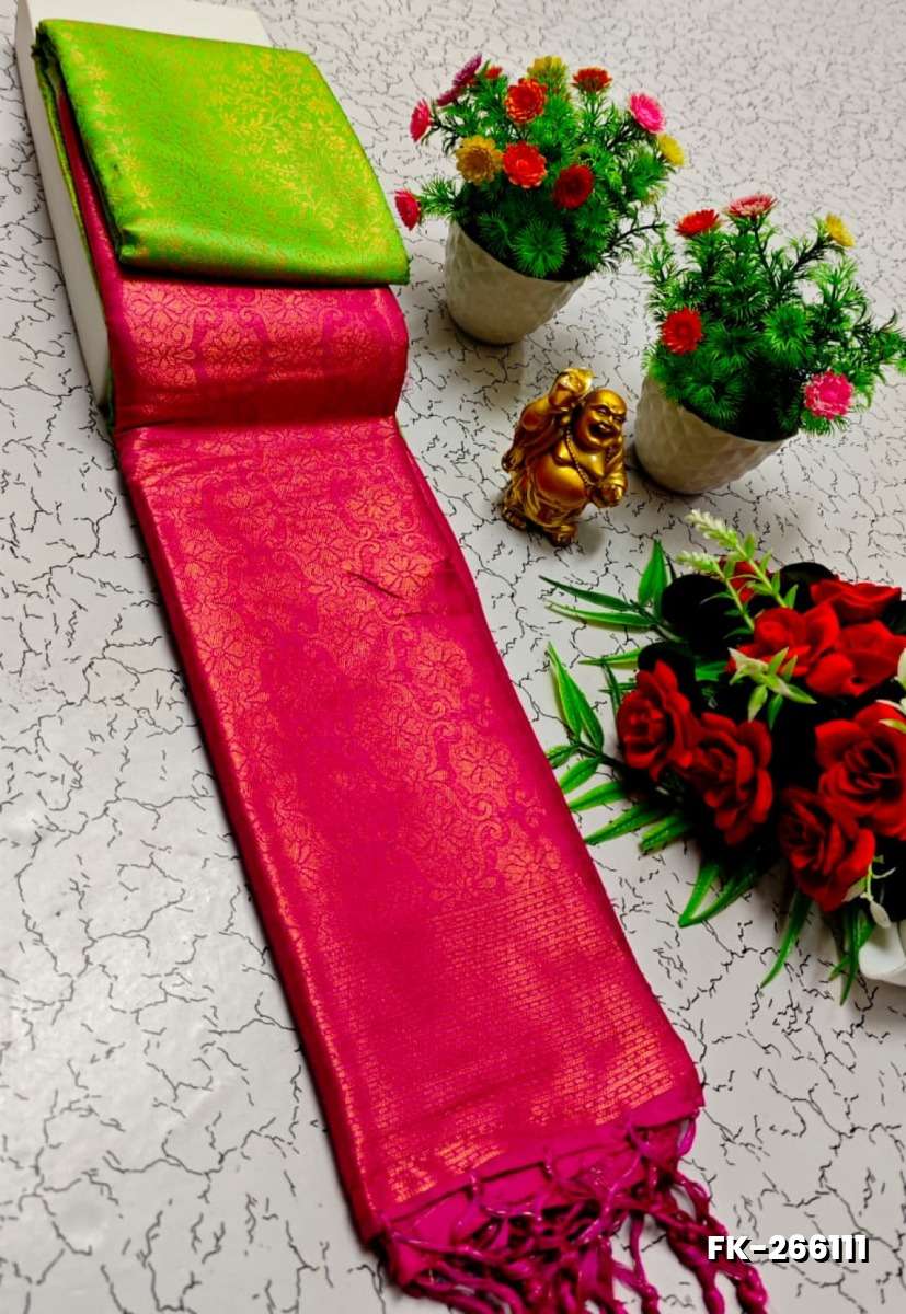 Premium Fancy kubera Softy Saree Rapier Fancy  Light Weight Silk Saree - PARET GREEN