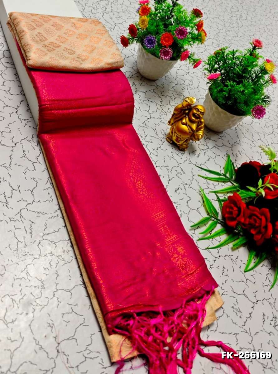 Premium Fancy kubera Softy Saree Rapier Fancy  Light Weight Silk Saree - BEIGE COLOUR