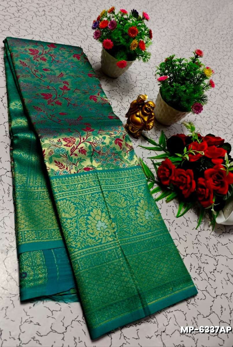 Bridal silk gold silvar and copper zari weave and wedding art silk suba muhurtha pattu sarees - REXONA (2)