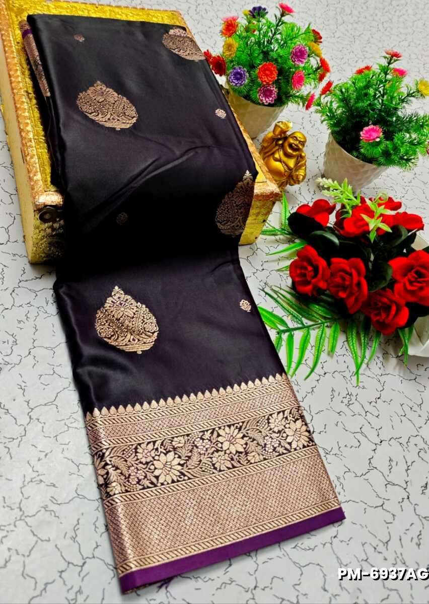 Bridal Premium Soft silk gold zari weave and wedding art silk and Premium Soft Silk sarees - LAVENDER DARK
