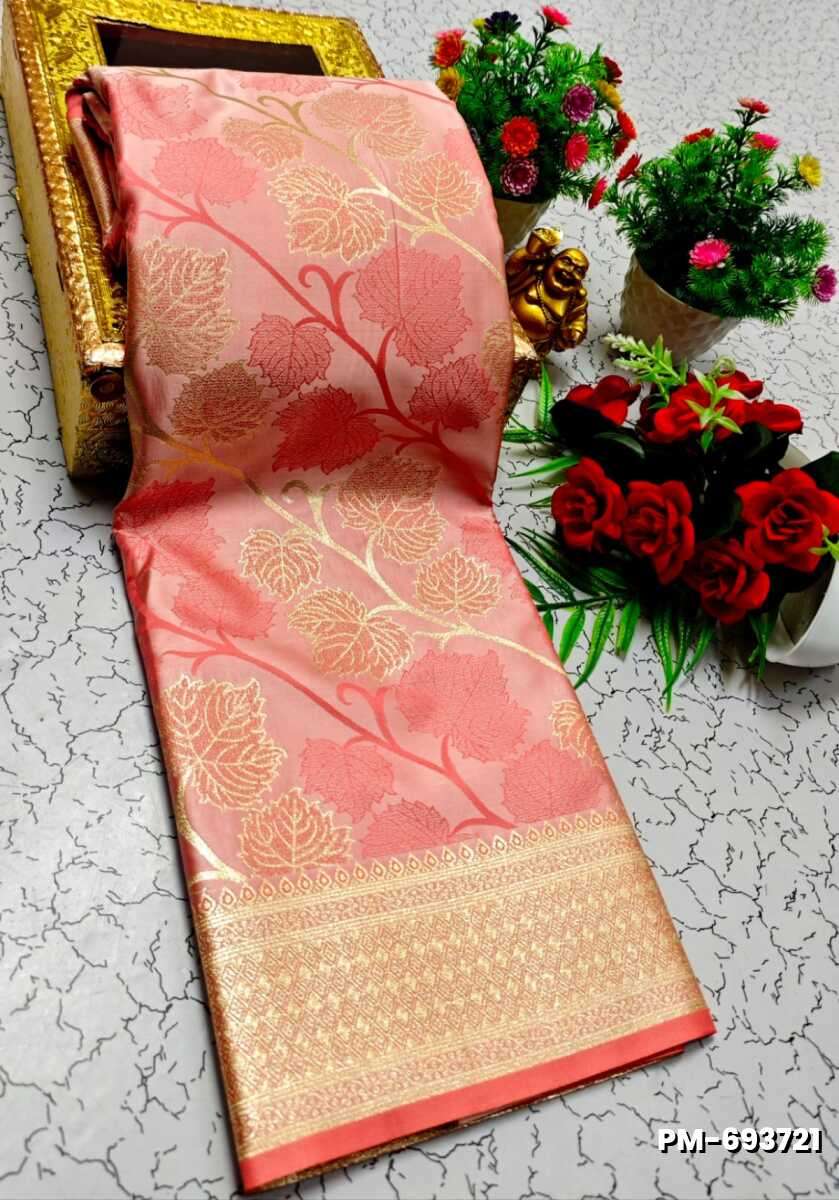 Bridal Premium Soft silk gold zari weave and wedding art silk and Premium Soft Silk sarees - BABY PINK