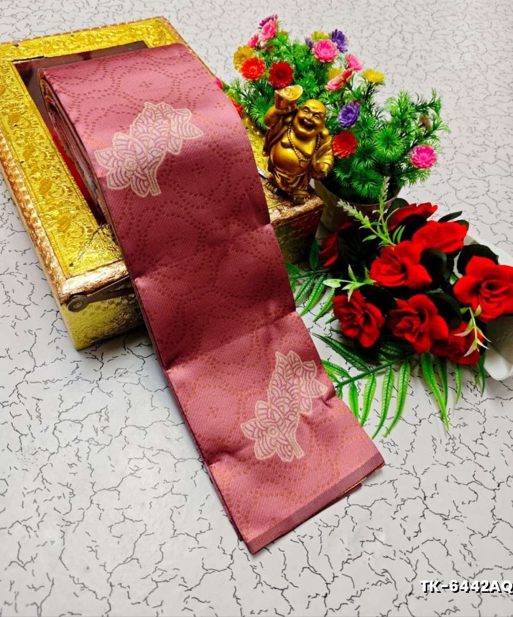 Kubera borderless elite bridal rapier fancy light weight silk type sarees function wear - LITE PEACH (3)
