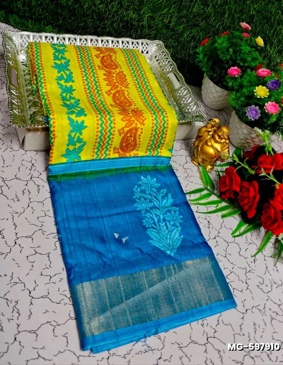 Traditional Look Malgudi Silk Saree Lightweight Silk Blend Saree - YELLOW (1)
