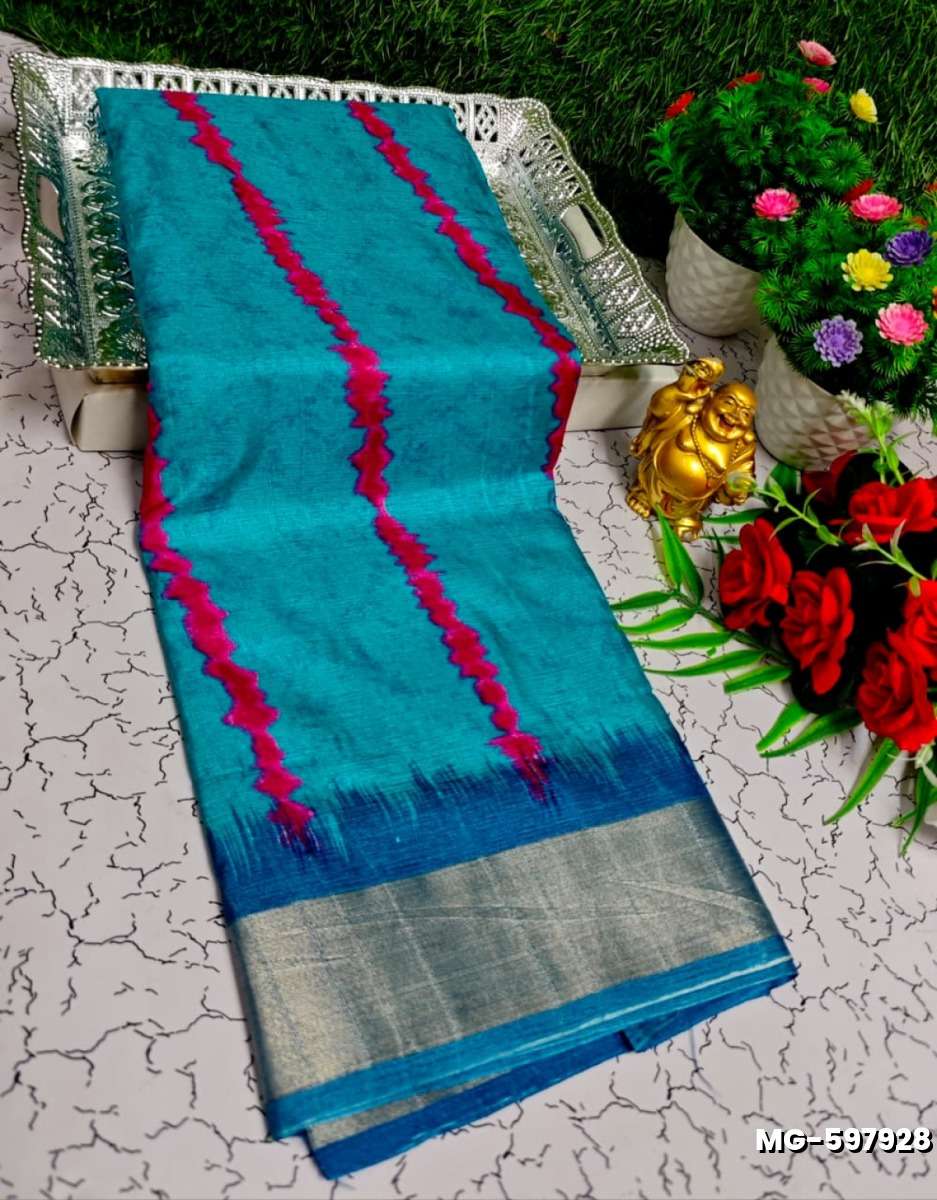 Traditional Look Malgudi Silk Saree Lightweight Silk Blend Saree - BULE