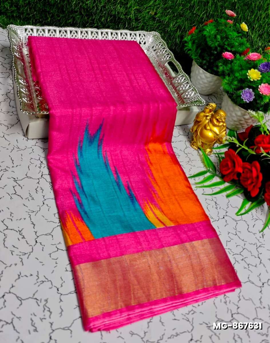 Traditional Look Malgudi Silk Saree Lightweight Silk Blend Saree - DARK PINK (7)
