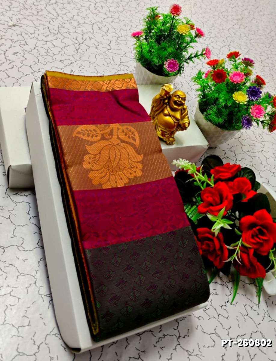 Soft silk fancy best quality poontamil soft silk sarees - MERUN (3)