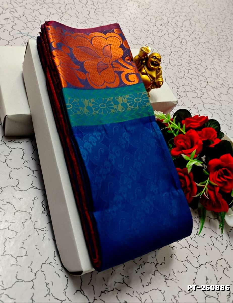 Soft silk fancy best quality poontamil soft silk sarees - R BLUE (1)