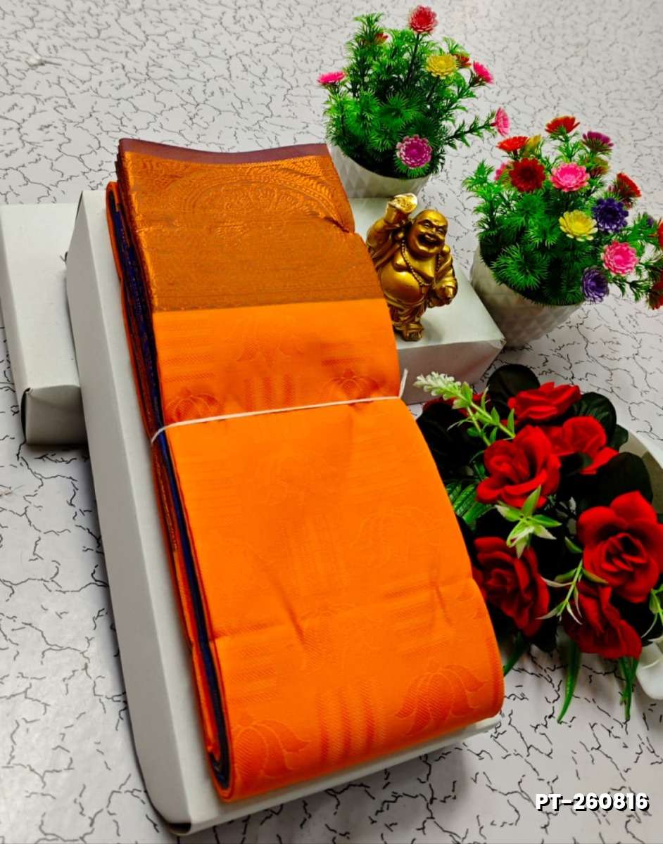 Soft silk fancy best quality poontamil soft silk sarees - ORANGE (4)