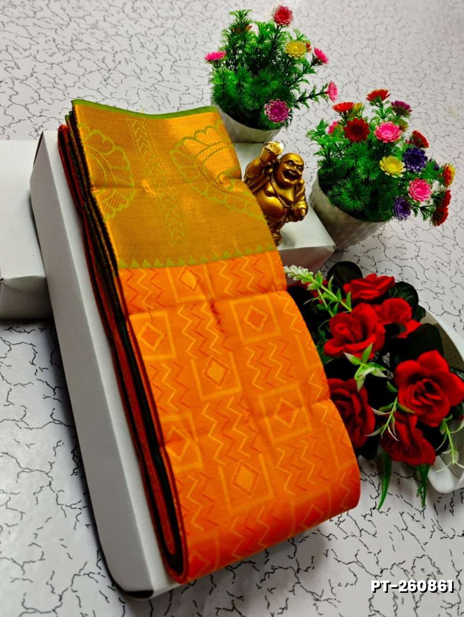 Soft silk fancy best quality poontamil soft silk sarees - YELLOW COLOR