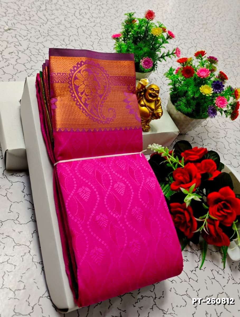 Soft silk fancy best quality poontamil soft silk sarees - PINK (1)
