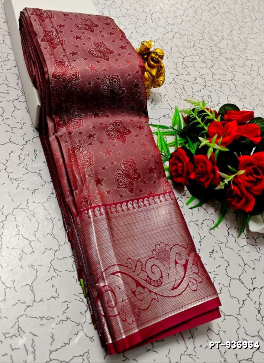 Soft silk fancy best quality poontamil soft silk sarees - BROWN COLOUR