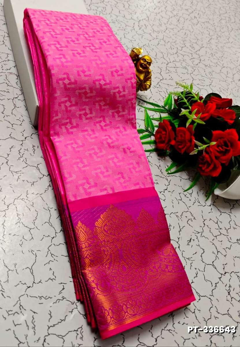 Soft silk fancy best quality poontamil soft silk sarees - LIGHT PINK (3)