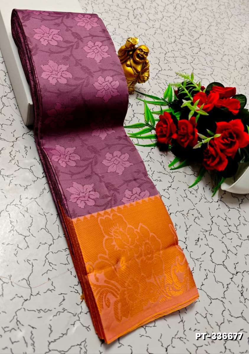 Soft silk fancy best quality poontamil soft silk sarees - MAUVE COLOUR (1)