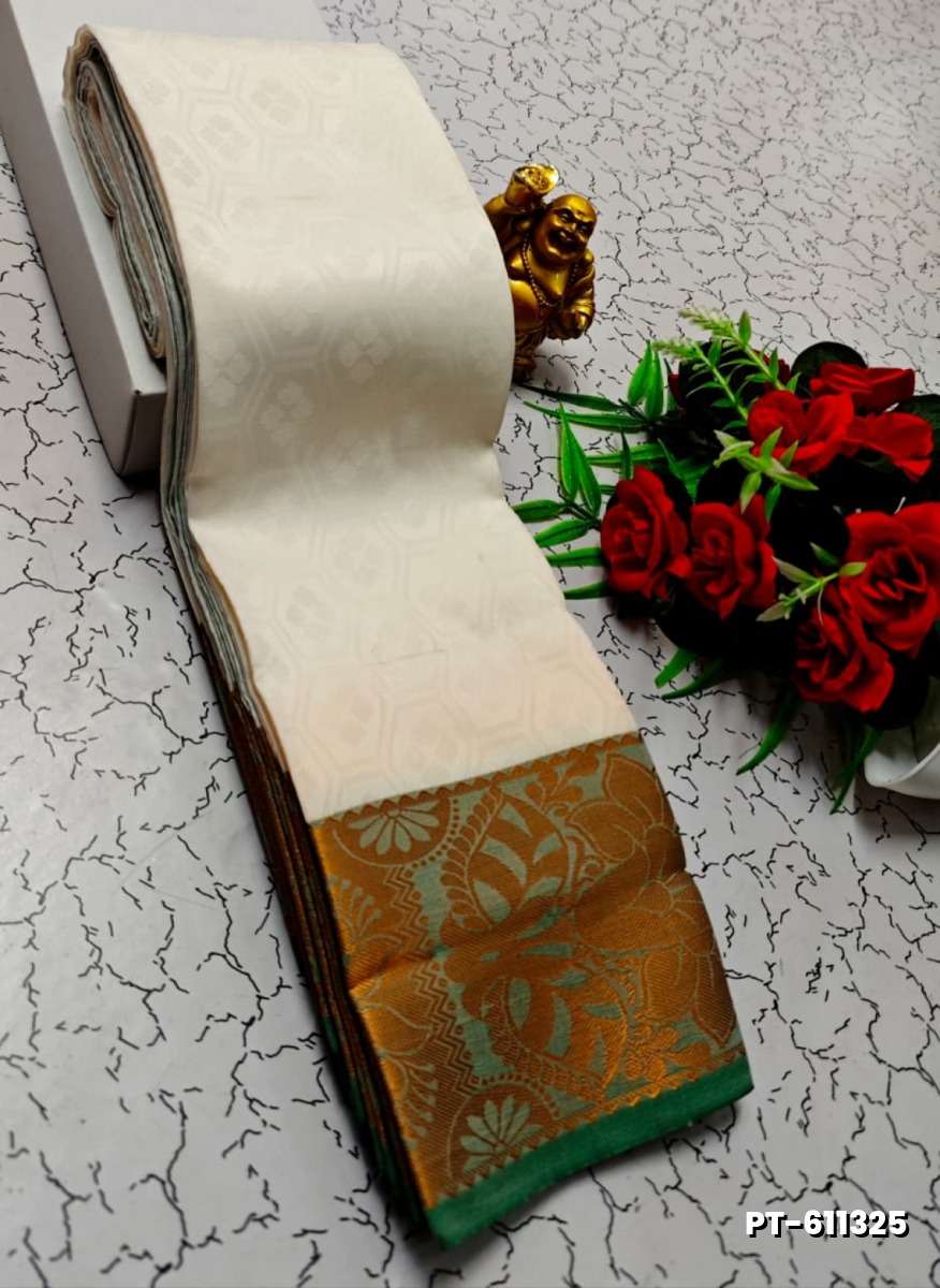 Soft silk fancy best quality poontamil soft silk sarees - WHITE