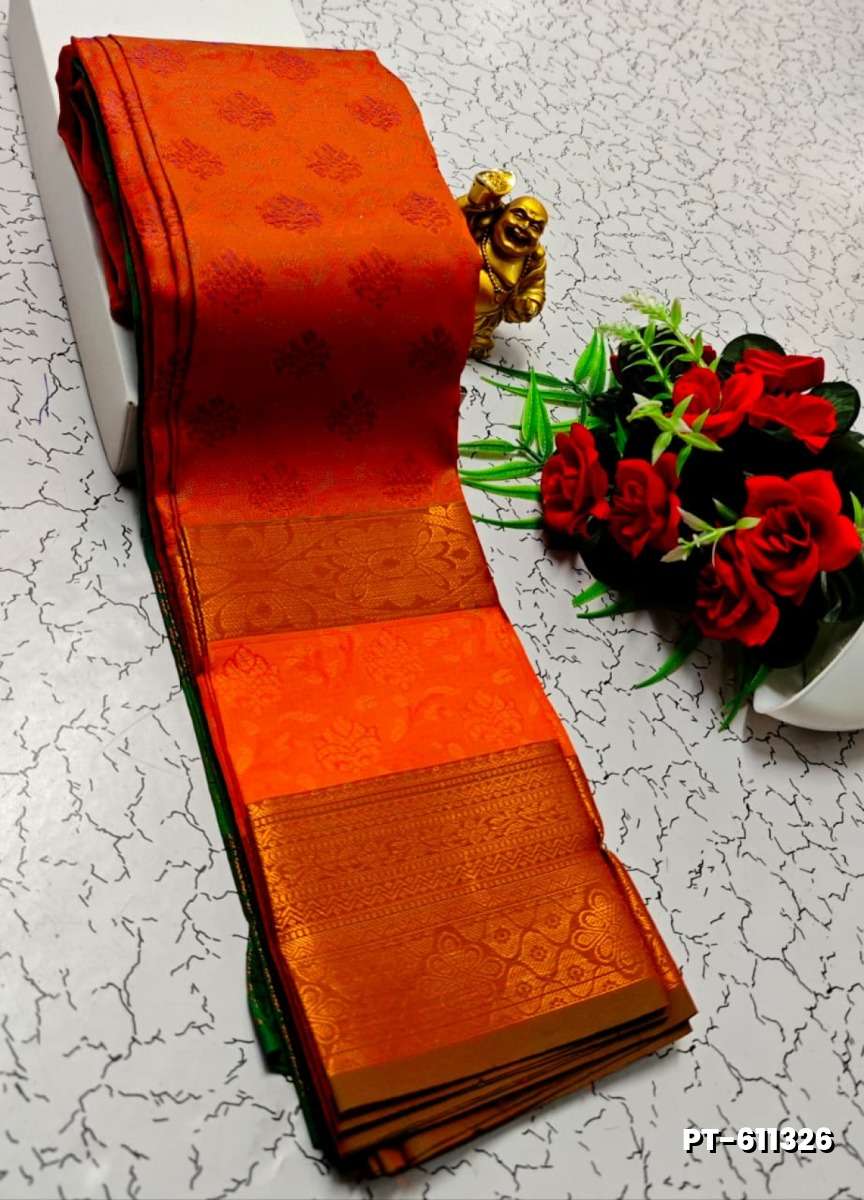 Soft silk fancy best quality poontamil soft silk sarees - ORANGE N (3)