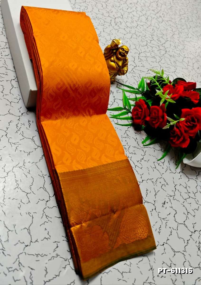 Soft silk fancy best quality poontamil soft silk sarees - ORANGE (8)