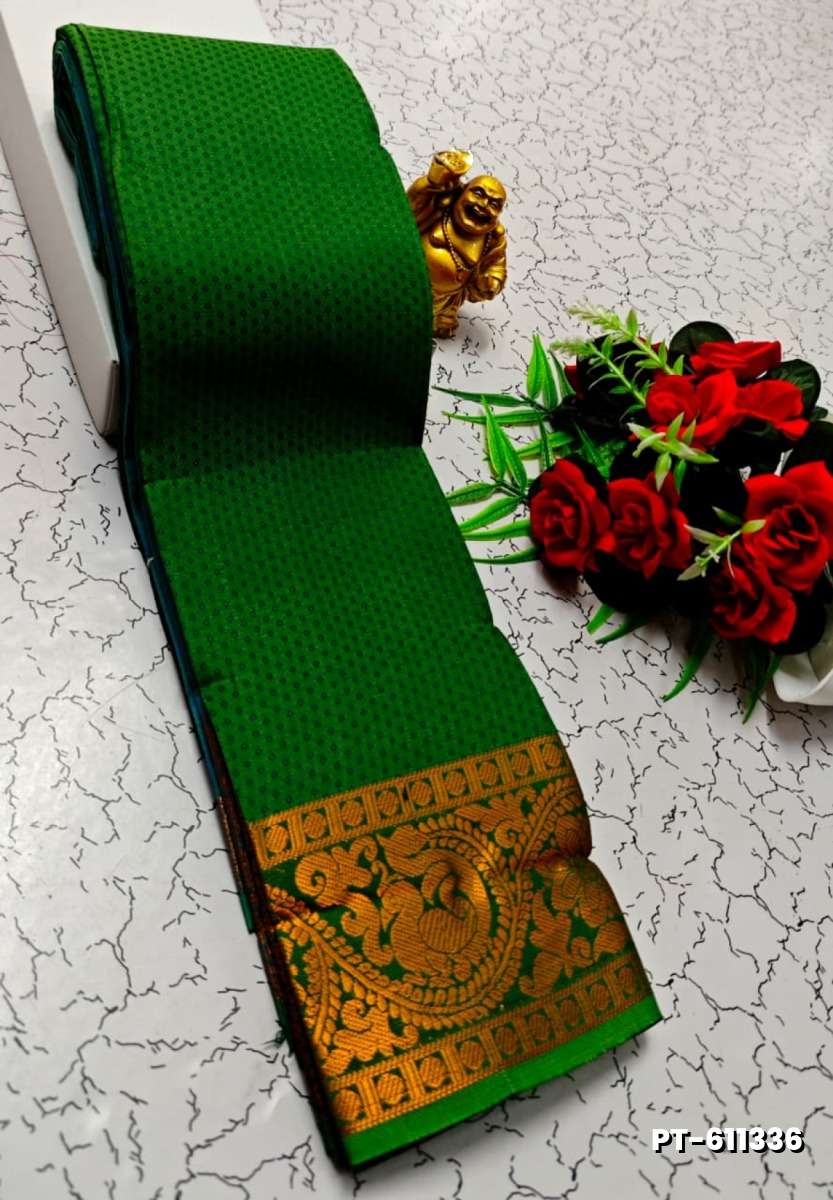 Soft silk fancy best quality poontamil soft silk sarees - BOTTLE GREEN (6)