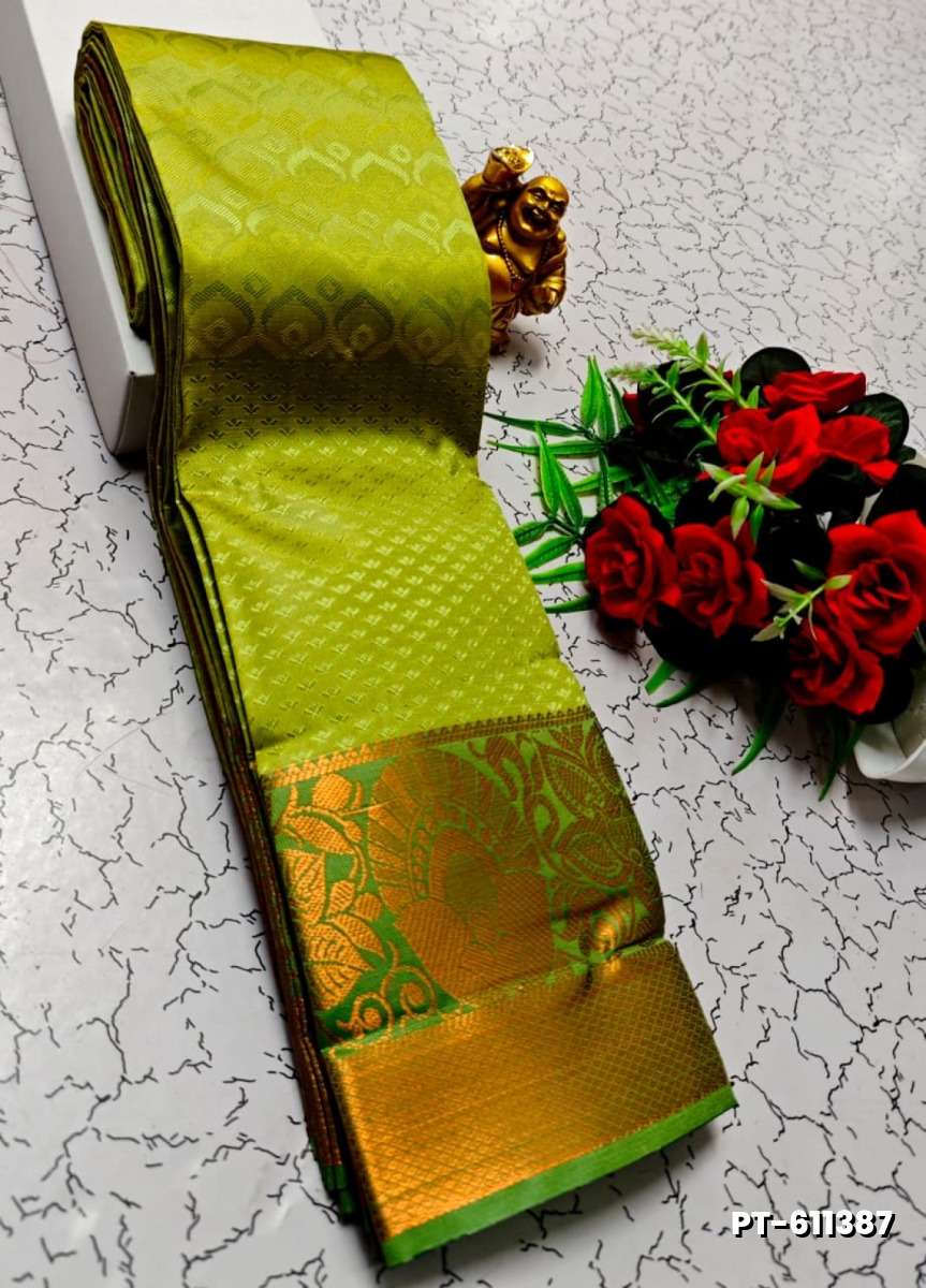 Soft silk fancy best quality poontamil soft silk sarees - FLORAISON GREEN (3)