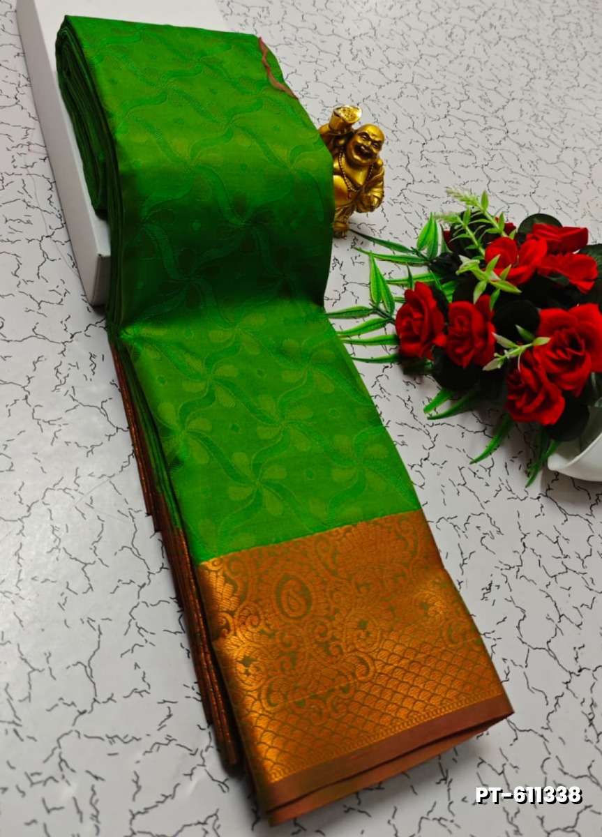 Soft silk fancy best quality poontamil soft silk sarees - DARK GREEN (8)