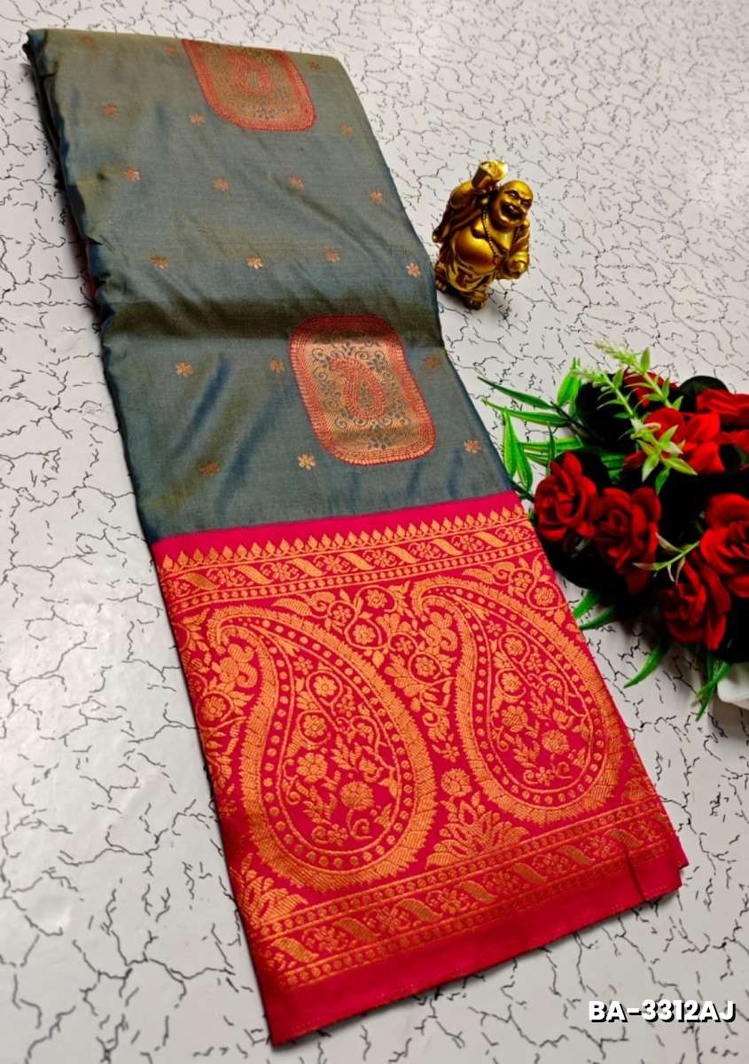 1000 Butta premium Soft Silk Saree weddings, festivals, traditional Wear - DUAL COLOR (1)