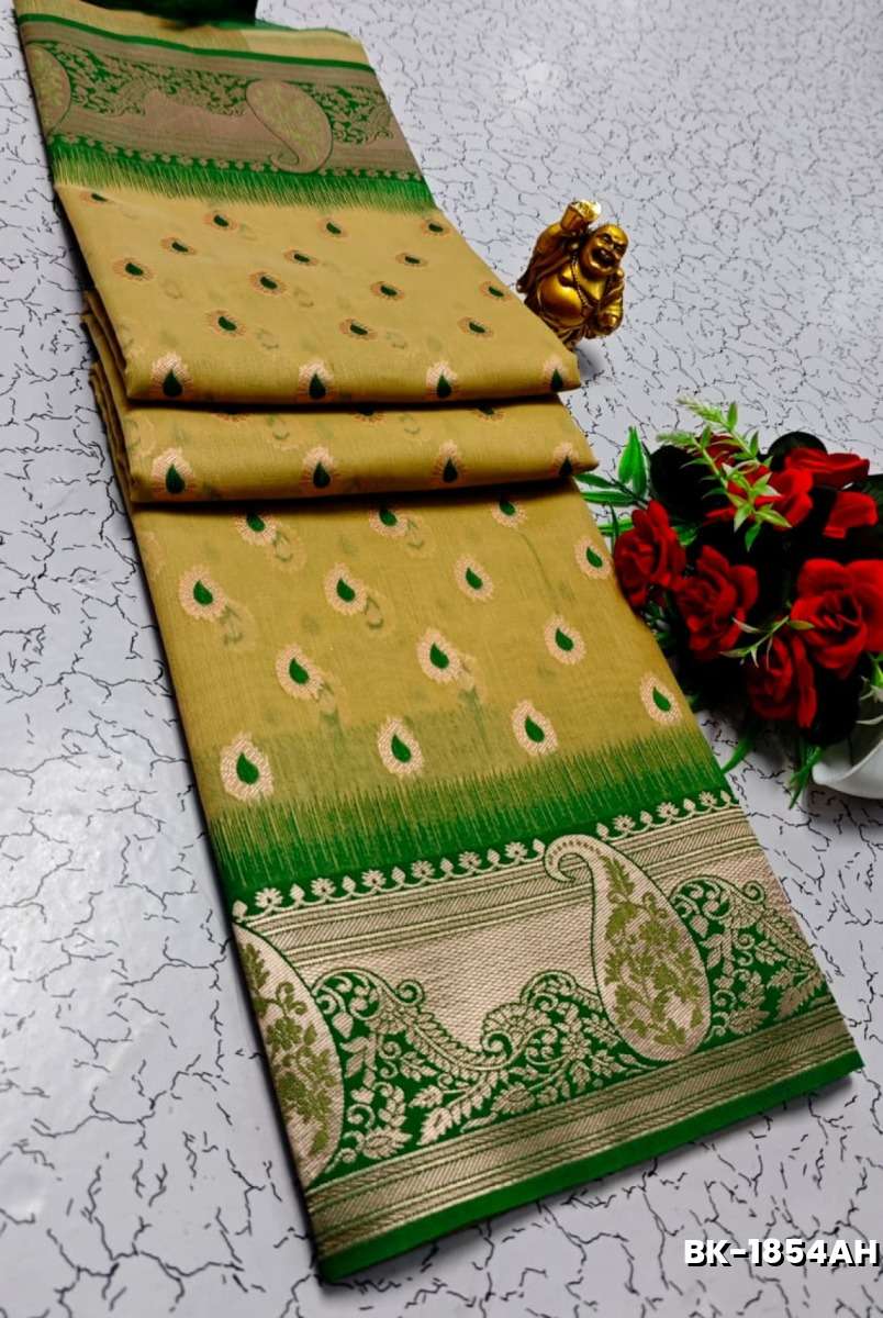 Banarasi with our banarasi cotton fabric — a beautiful fusion of classic artistry and breathable comfort wear saree - SANDLE (1)