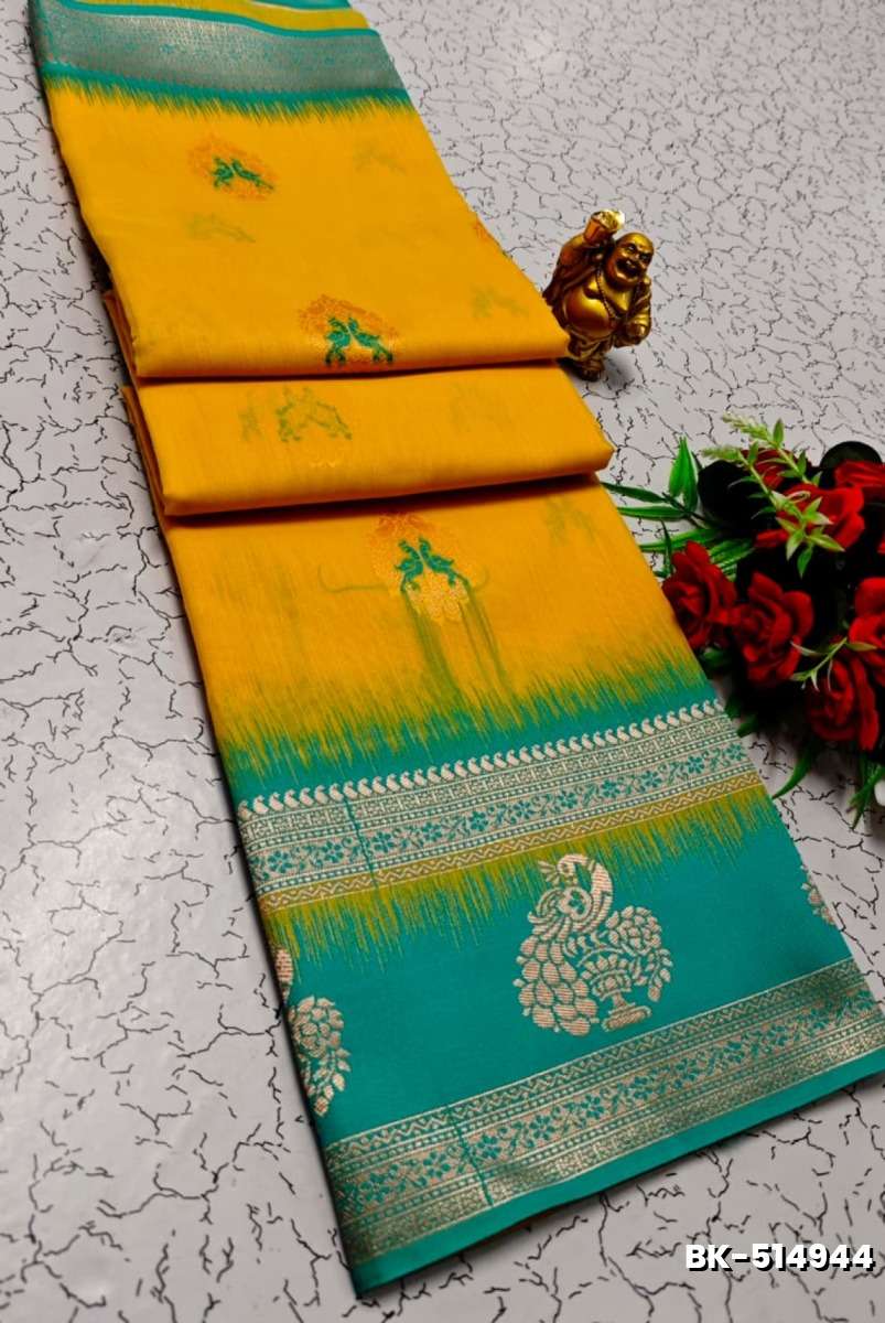Banarasi with our banarasi cotton fabric — a beautiful fusion of classic artistry and breathable comfort wear saree - LIGHT YELLOW (2)