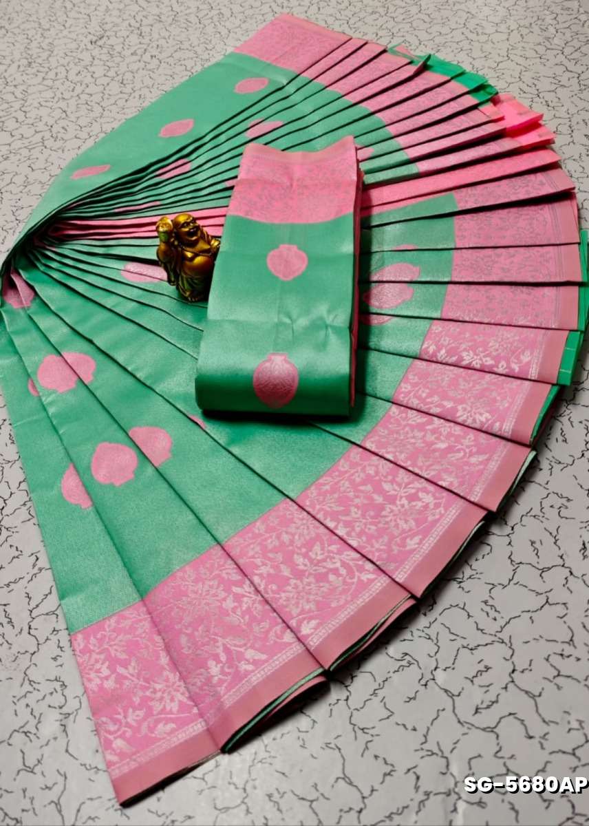 Premium kubera pattu saree rapier fancy  light weight silk type sarees flower design function wear - REXONA (2)