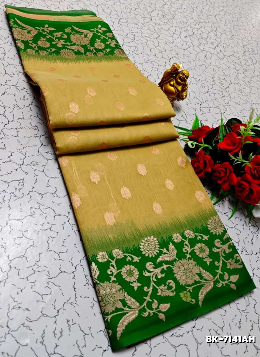 Banarasi with our banarasi cotton fabric — a beautiful fusion of classic artistry and breathable comfort wear saree - SANDLE (3)