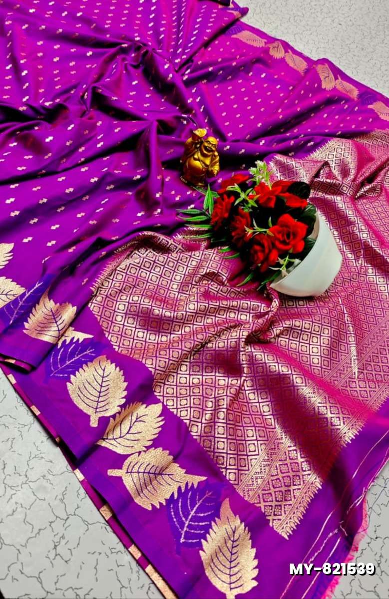 Premium Quality Mulberry Soft Silk Saree with All-Over Zari Buttas - VADAMALLI