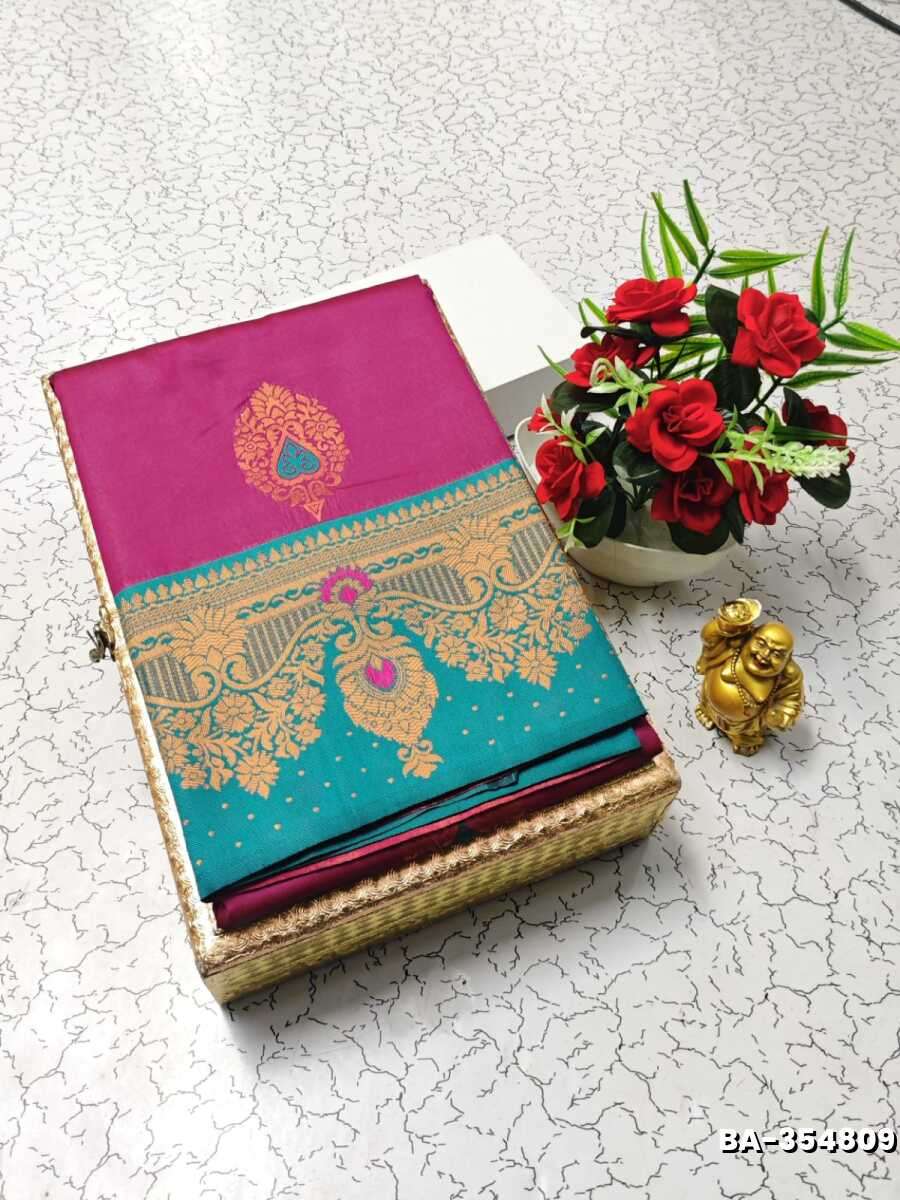 1000 Butta premium Soft Silk Saree weddings, festivals, traditional Wear - PURPLE COLOUR (1)