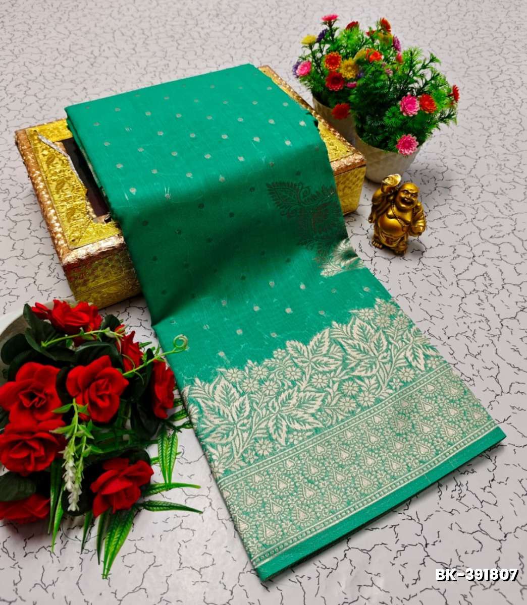 Banarasi with our banarasi cotton fabric — a beautiful fusion of classic artistry and breathable comfort wear saree - TEAL COLOUR (3)