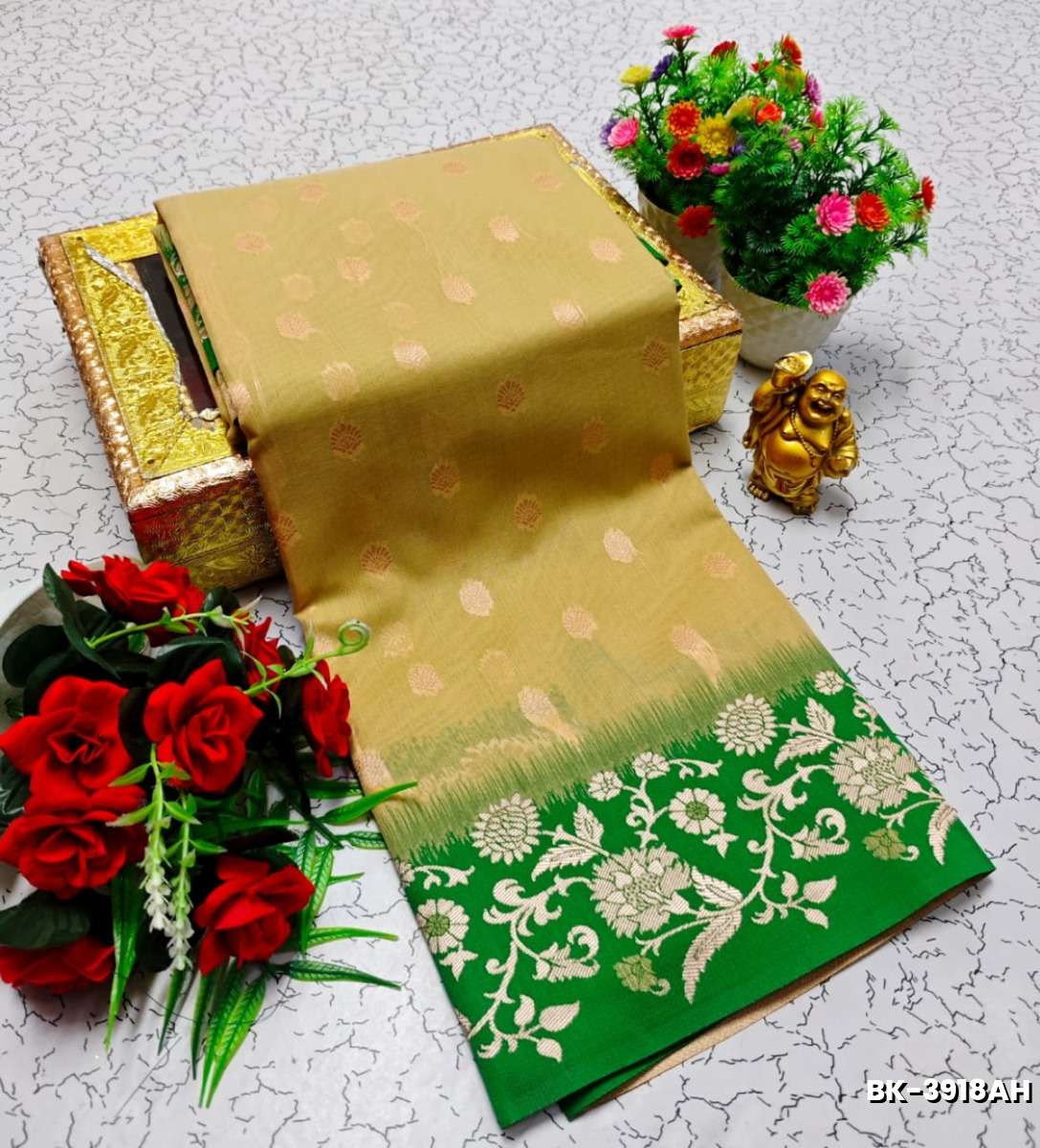 Banarasi with our banarasi cotton fabric — a beautiful fusion of classic artistry and breathable comfort wear saree - SANDLE (4)