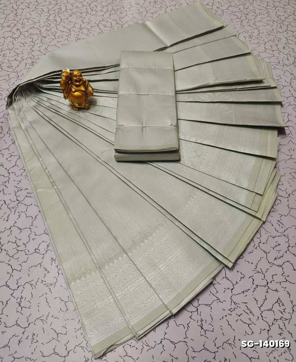 Premium kubera pattu saree rapier fancy light weight silk type sarees flower design function wear - BEIGE COLOUR