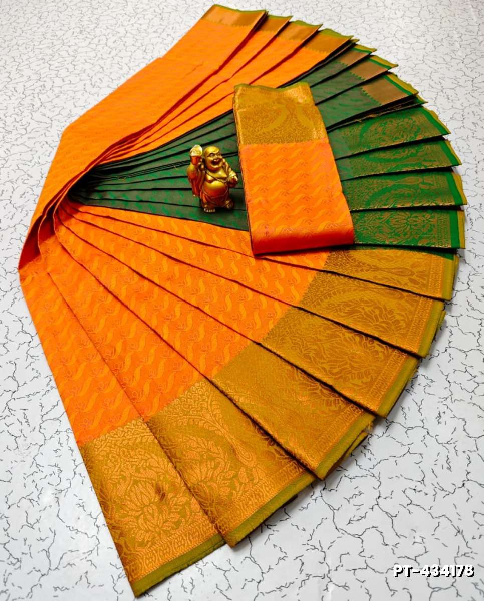 Elampillai Poontamil Saree | Karizma Silk / Soft Silk | 3D Embossed Weave - BRONCE COLOUR