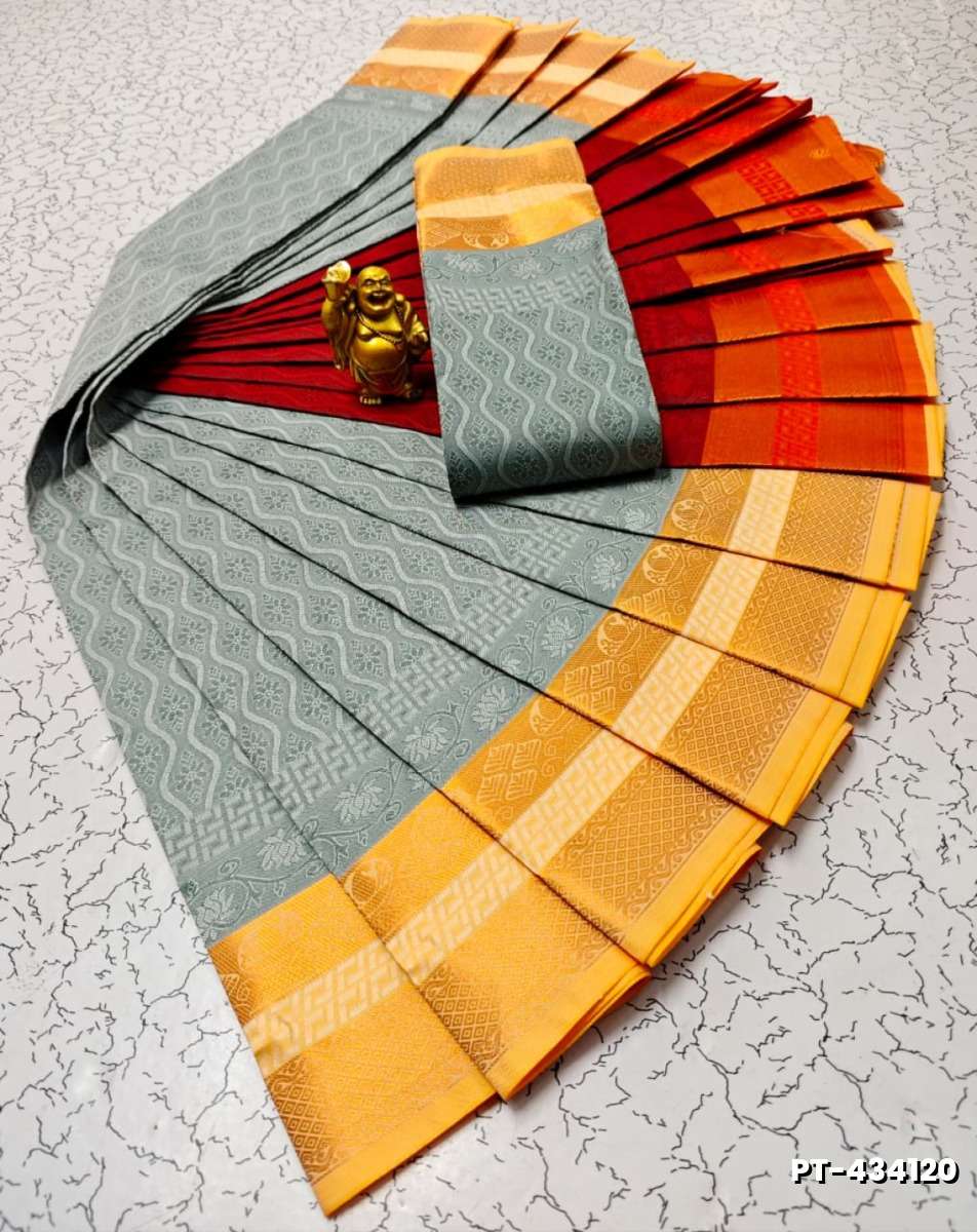 Elampillai Poontamil Saree | Karizma Silk / Soft Silk | 3D Embossed Weave - AS COLOR (3)
