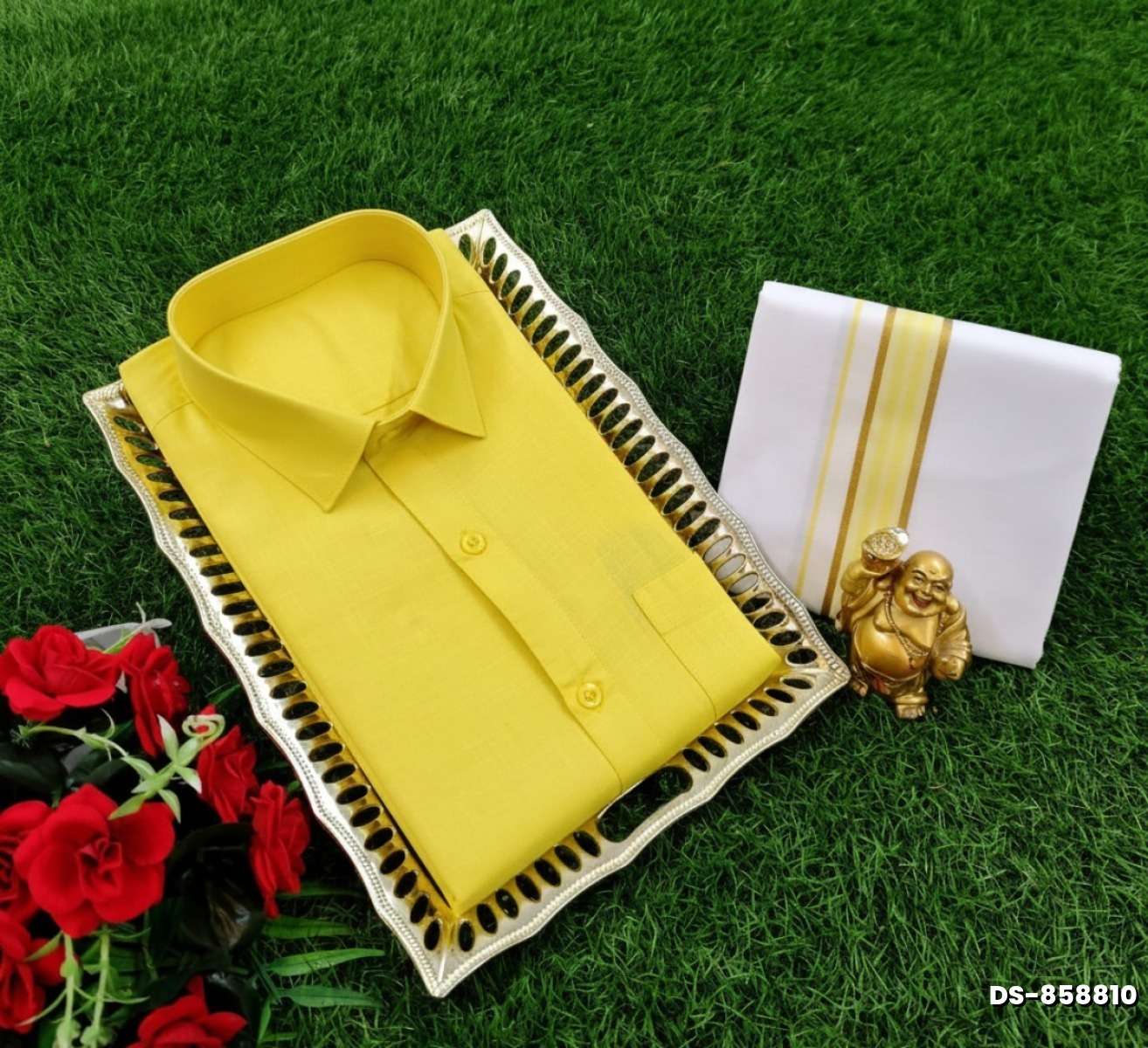 Traditional men  dhoti shirt  trending collection - YELLOW