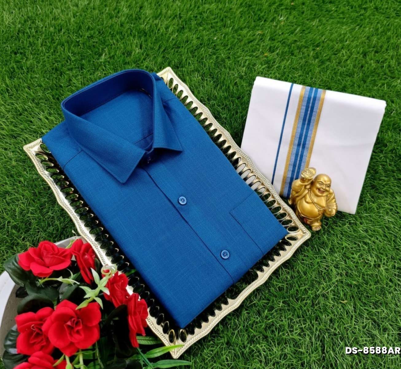 Traditional men  dhoti shirt  trending collection - PEACOCK GREEN